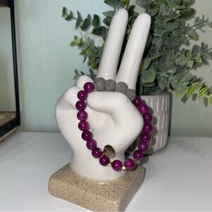 Stone bead bracelet handmade